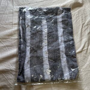 Jess Brown Atelier Tunic Grey Striped Linen